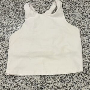 Beyond Yoga Cream Racerback Crop Top, size medium